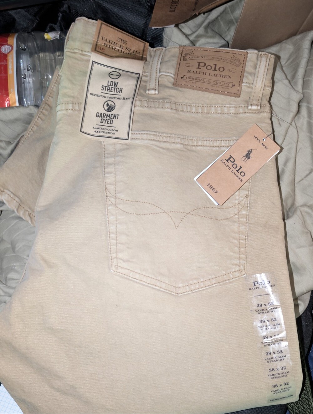 Vintage Ralph Lauren Slim Stretch Jeans in Light Beige